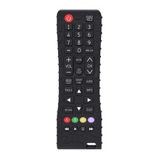 嬰兒固齒器 寶寶矽膠磨牙玩具, 1個, 一代遙控器【黑色】