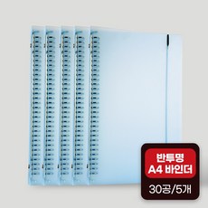 좋은문구 A4 30공 PP 바인더 5개, 라이트블루(5개)