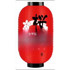 일본풍 이자카야 벚꽃 무드등 LED 감성 조명 야외 레스토랑 인테리어 장식용 은은한 분위기 연출, 30x55 레드 그림5 램프 없음