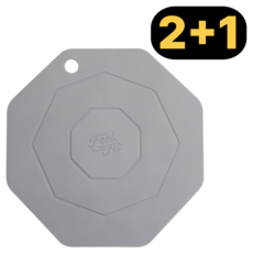 필핏 프리미엄 실리콘 인덕션 보호 매트 2+1 (23cm), 심플그레이(size L), 3개