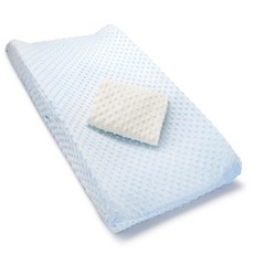 먼치킨 기저귀 교체 패드 커버 2팩 파란색흰색 - 표준 윤곽 패드에 맞습니다, Blue/White