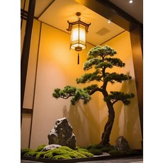 대형 소나무 조화 식물 분재 장식품 가짜 실내 인조나무 이자카야 모형, 인조 나무