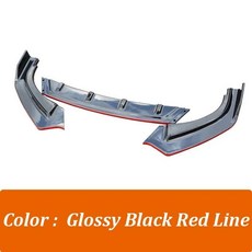 앞 범퍼 립 스플리터 스포일러 바디 키트 자동차 외장 튜닝 부품, 4. Black Red, 1개