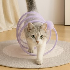 로테오 고양이 놀이터널 장난감 접이식 캣터널, 퍼플, 1개