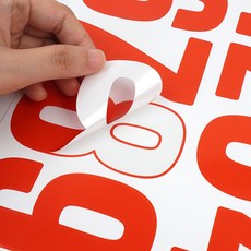 0-9 DIY 10cm 숫자스티커 1장, 레드, 레드, 1개