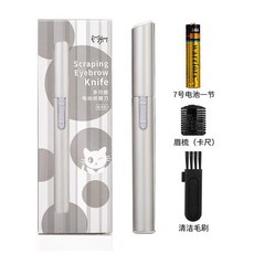 電動修眉刀 眉毛神器, 1個, 銀色修眉刀【盒裝電池款】,+兩個備用刀頭