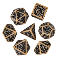 새로운 패턴 DnD 게임 주사위 7Pcs 다색 D4-D20 Dungeons and 롤 플레잉 보드 다면체 세트, 01 빠른, 03 Brown Black
