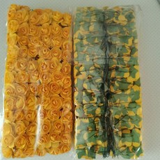 미니종이장미 페이퍼꽃 페이퍼플라워 행사 웨딩 DIY, 골든옐로우 144개
