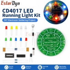 CD4017 다채로운 음성 제어 회전 LED 조명 키트 DIY 예비 부품 학생 실험실, 01 DIY Kits, 1개