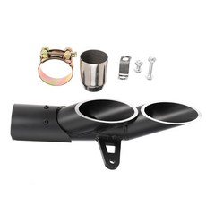배기 팁의 언룰리소울 38mm-51mm 슬립 400 Z650 ZX6R10R CBR 500 300R FZ1 250 300용 듀얼 콘센트가 있는 1 5-2" 모터사이클 머플러, 38mm-51mm 슬립 온 배기 팁, 1.5-2인치 오, 1개