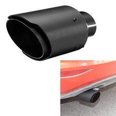 Vechkom 6.4cm(2.5인치) 입구 8.9cm(3.5인치) 배출구 배기 팁 스테인리스 스틸 및 광택 탄소 섬유 자동차 16.8cm(6.6인치) 길이 O.D 차량용 범용, Vechkom 6.4cm(2.5인치) 입구 8.9cm(, 1개
