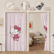 캣츠걸 침실 프린세스 도어커튼 귀여운 캐릭터 아이 방 가림막 가정용 천 커튼