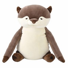 리부는 후 등골핀 안는 베개 코튼 릴러워크 수달 덩이 (전체 길이 약 40cm) 자세 서포트 새우등 개선 78756-33, 수달 쿠루리