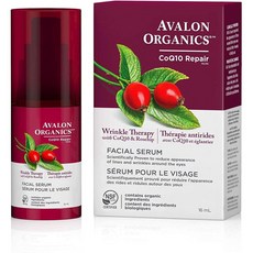 Avalon Organics 아발론 페이셜 세럼 링클 테라피+코큐텐 앤 로즈힙, 2개, 16ml