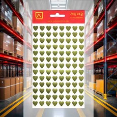 하트스티커 7매 금색 8x9 모양견출지 칼라 업무용 회사비품 소지품표시 병원