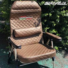 새론불 프리미엄 제로원 접이식 민물낚시의자 블랙 고급레자 엠보싱 빅사이즈 체어, 골드