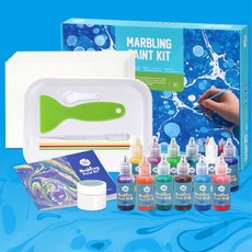 유아반 대그룹활동 12색 마블링 물감놀이 활동북 미술키트 유치원 미술놀이, 마블링물감가루