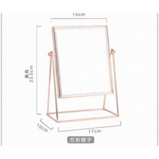復古輕奢金邊立鏡 美容院專用系列, 玫瑰金色方型