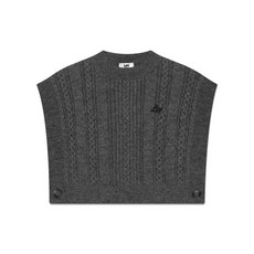 LEE 키즈 케이블 니트 루즈핏 숏 베스트 그레이 LK2404KT74GR