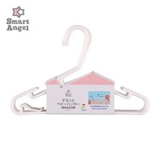 日本 西松屋 Smart Angel 兒童衣架 可調式 不傷領衣架 抗菌 10連式衣架 防滑衣架 寶寶衣架, 1個, 不傷領衣架25cmx12入 / 7235, 粉色