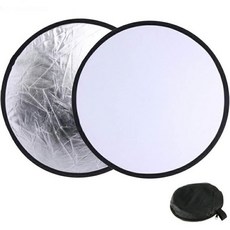 2in1 조명 반사판 원형 접이식 휴대용 30cm12인치 카메라 사진 디퓨저 인물 정물 채움광 은색 흰색, 2in1 조명 반사판 원형 접이식 휴대용 30cm12인