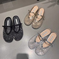 시엔케이 블링블링 메리제인 뮬 여름 망사 큐빅 슬리퍼
