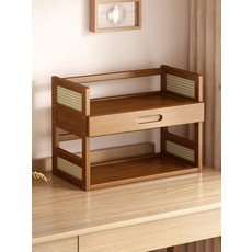 소형 데스크탑 수납 선반 책상 미니책장 맞춤형 인테리어 정리함 책장 수납함 서재 데코, 1단, 차색 2단 66cm 길이 추출기 없음