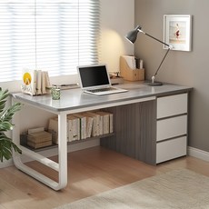 서랍 테이블 컴퓨터 책상 사무용책상 100*60 120*60CM 책상 SZ02, 그레이