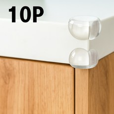 고급형 실리콘 원형 모서리 보호대, 투명, 10개