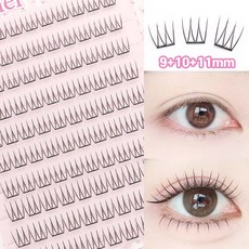 빈메이 초경량 노글루 속눈썹 퓨어 9+10+11mm V형 3in1 청순한 분위기 아이래쉬 100pcs, 1개, 3V