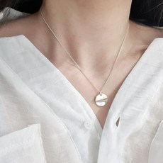 925실버 굴곡진 웨이브 메달 목걸이