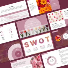 [플라워 PPT 템플릿] N141. 깔끔한 발표 PPT 템플릿 꽃 화훼 플라워 식물 파스텔