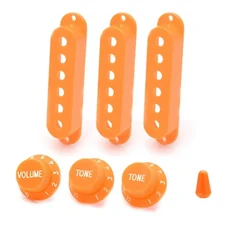 48/50/52mm ST 일렉트릭 기타 싱글 코일 픽업 커버 1 볼륨 2 톤 노브 부품 액세서리, 01 China Mainland, 02 Orange