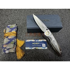 工具家達人 日本製 MCUSTA 大馬士革折刀 收藏珍品 晚霞和風設計 大馬士革鋼折刀 MC-0031D, 1個