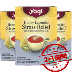 2+1 요기티 스트레스 릴리프 허니 라벤더 카페인 무함유 티백 29g / 해외직구 미국정품, 3개