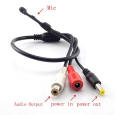 보안 오디오 카메라 사운드 모니터에 대 한 미니 CCTV 마이크 DVR H10에 RCA 전원 케이블을 픽업, 한개옵션1, 한개옵션0
