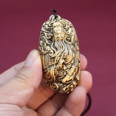 關羽手把件人物黃銅男士隨身盤玩物件黃銅銅工藝品關公手把件, 1個, 關公手把件【單個】:關公手把件【單個】