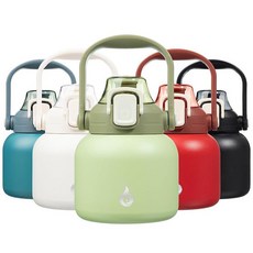 BJPKPK 스테인리스 푸시 오픈 핸들 워터보틀 1035ml 레드, 20 Ounces, 50.8ml(20온스) 라이트 그린