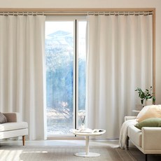 모던하우스 슬리피 100%암막 핀타입 긴창문커튼 140x235 화이트 2p BL3625015