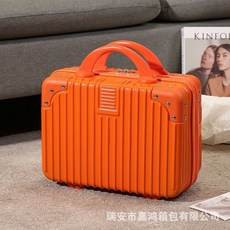 핸드 수하물 14 인치 메이크업 박스 휴일 선물 소형 미니 여행 비밀번호 박스 보관 가방, 14인치 【23.15.32】, 주황색