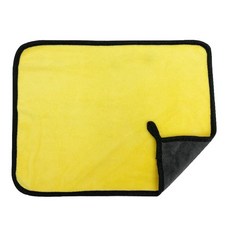 SLO 加厚珊瑚絨洗車布 長形擦拭布28*58CM(黃+灰), 1個
