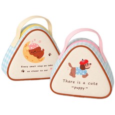 간식 약 보관 휴대용 미니 보냉 파우치 백 보온 가방, 삼각닥스훈트