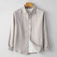 러비블리 남녀공용 면마 셔츠 베이직 긴팔 기본 셔츠