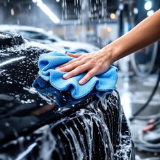 엘림스 소형 대형 중량2배 두꺼운 초극세사 더블드라잉 세차타올, 1개, 블루