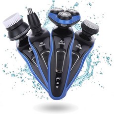 Roadoor 전기 코털 정리기 제거기 깎이 남성용 배터리 면도기 대머리용 3 in 1 헤드 수염 코 털 트리머 습식 및 건식 전동 IPX7 방수블랙 1510611, Black