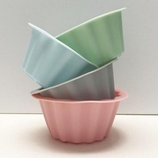 아트박스/와인앤쿡 파스텔 실리콘 머핀컵 4P 국산 머핀틀 제빵틀