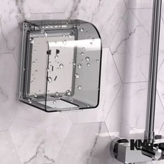 화장실 무타공 욕실 방수 커버 콘센트 정사각 케이스soon091225w, 02정사각콘센트C-투명, 02정사각콘센트C-투명