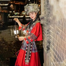 【大尺碼苗族服裝】貴州民族服裝女苗寨侗族瑤族服飾苗疆少女旅拍寫真演出服