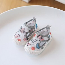 寶貝不無聊造型網面鞋 男童女童包頭涼鞋 防滑軟底春夏嬰幼兒童透氣學步鞋魔術貼