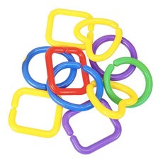 桃園熱賣 幾何釦環鏈條園早教益智玩具 精細動作兒童訓練專注力, 1個, 大號幾何釦環9個【袋裝】不夠玩送圖紙